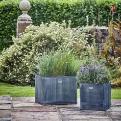 Outdoor Hampton Rectangular Galvanised Metal Planter H38Cm W50Cm -PlantHub Shop OHRGMP50 2