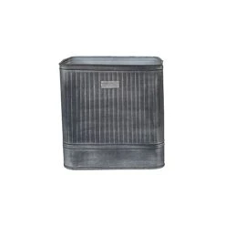 Outdoor Hampton Square Galvanised Metal Planter H35Cm W34Cm