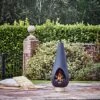 Outdoor Leo Fireplace In Matt Black/Antique Gold H120CM W46CM -PlantHub Shop OLFP120 1 copy