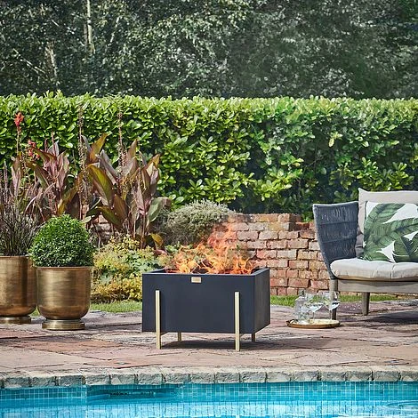 Outdoor Orion Firebowl In Matt Black/Antique Gold H40CM W62CM 4 Outdoor Orion Firebowl In Matt Black/Antique Gold H40CM W62CM - Image 2