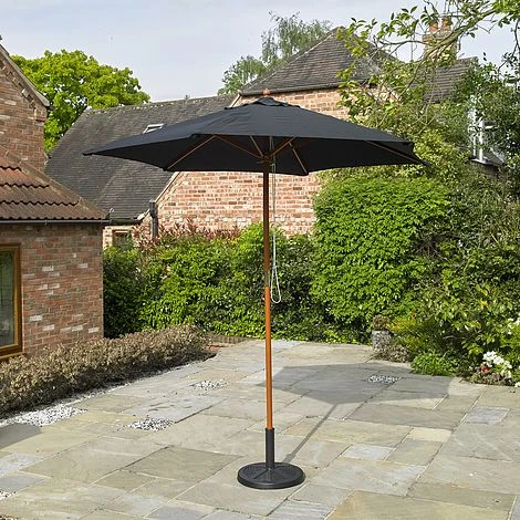 Wooden Garden Parasol 2.4m 3 Wooden Garden Parasol 2.4m