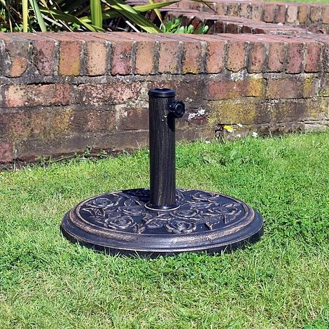 Cast Iron Effect Garden Parasol Base 9kg 3 Cast Iron Effect Garden Parasol Base 9kg