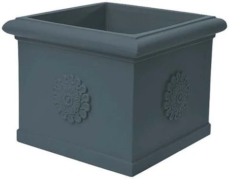 Idra Plastic Festooned Square Planter 40cm - Anthracite 3 Idra Plastic Festooned Square Planter 40cm - Anthracite