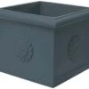 Idra Plastic Festooned Square Planter 45cm - Anthracite -PlantHub Shop PBIDQ45AN