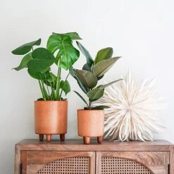 Pisa Reactive Glaze Planter Fawn H24CM D20CM -PlantHub Shop PRGPF20 1