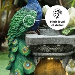 Peacock LED Garden Water Feature -PlantHub Shop Peacock edit2