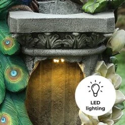 Peacock LED Garden Water Feature -PlantHub Shop Peacock edit4