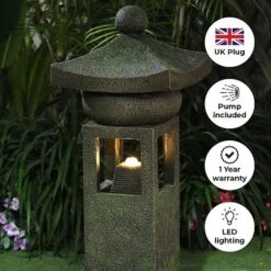Victorian Pagoda LED Garden Water Feature -PlantHub Shop Pillar edit