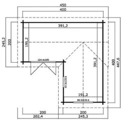 Portland L Shaped Log Cabin 4m X 4m -PlantHub Shop Portland20plan