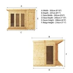 Waltons 10 X 8 Wooden Shiplap Tongue And Groove Contemporary Summerhouse With Side Shed 24 Waltons 10 X 8 Wooden Shiplap Tongue And Groove Contemporary Summerhouse With Side Shed -PlantHub Shop Product Spec Drawing SI 003 001 0022 Spec20Drawing