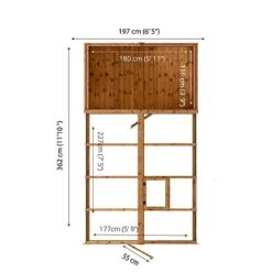 Waltons 12' X 6' Apex Greenhouse With Shed Extension -PlantHub Shop Product Spec Drawing and Floor Plan Template 20combi greenhouse 12x6 Floor20Plan