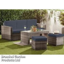 Garden Gear Riviera 5-Seat Rattan Set 13 Garden Gear Riviera 5-Seat Rattan Set -PlantHub Shop RIVI RATTDRKGR S43364