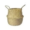 Seagrass Chevron White Lined Basket Medium H30Cm D35Cm 2 Seagrass Chevron White Lined Basket Medium H30Cm D35Cm -PlantHub Shop SCWB35