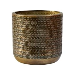 Solis Embossed Planter Gold H25CM D25CM 5 Solis Embossed Planter Gold H25CM D25CM -PlantHub Shop SEPG25copy