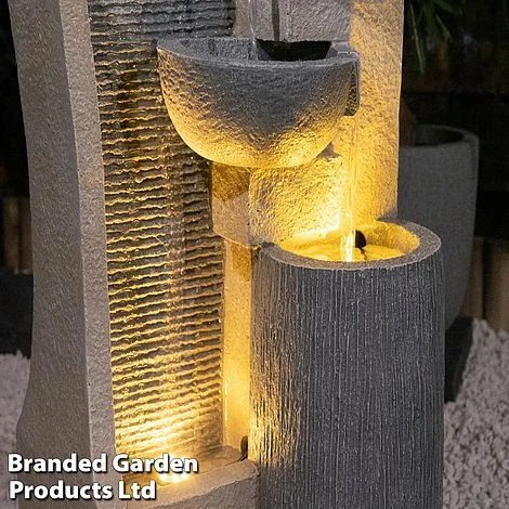 Serenity Cascading Four Bowl & Wall Water Feature 6 Serenity Cascading Four Bowl & Wall Water Feature - Image 4