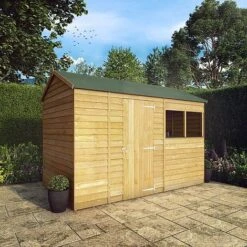 Waltons 10' X 6' Outdoor Wooden Overlap Reverse Apex Roof Garden Storage Shed -PlantHub Shop SI 001 001 0102 10x6 DT Overlap Reverse Apex MG2D MainDC