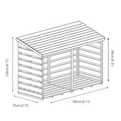 Pressure Treated 6' X 3' Log Store -PlantHub Shop SI 001 001 0104 Double Log Store 008