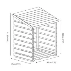 Pressure Treated 3' X 3' Log Store 18 Pressure Treated 3' X 3' Log Store -PlantHub Shop SI 001 001 0106 Single Log Store 0121