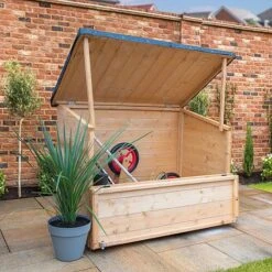 Outdoor 4 X 3 Shiplap Storage Chest -PlantHub Shop SI 001 002 0021 DO Angle 002