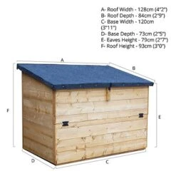 Outdoor 4 X 3 Shiplap Storage Chest -PlantHub Shop SI 001 002 0022 Spec Drawing
