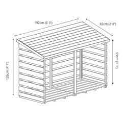 Waltons 6 X 3 Pressure Treated Double Log Storage Shed -PlantHub Shop SI 001 002 0025 Double Log Store 008