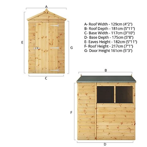 Waltons 6' X 4' Outdoor Tongue & Groove Repositionable Garden Shiplap Storage Shed 14 Waltons 6' X 4' Outdoor Tongue & Groove Repositionable Garden Shiplap Storage Shed - Image 12