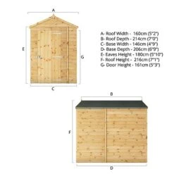 Waltons 7' X 5' Outdoor Tongue & Groove Repositionable Garden Windowless Shiplap Storage Shed 22 Waltons 7' X 5' Outdoor Tongue & Groove Repositionable Garden Windowless Shiplap Storage Shed -PlantHub Shop SI 001 003 0162 7x5 Shiplap Apex Modular Windowless Spec Drawing 01