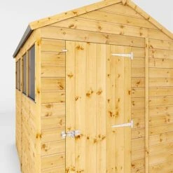Waltons 8' X 6' Outdoor Tongue & Groove Repositionable Garden Shiplap Storage Shed -PlantHub Shop SI 001 003 0163 8x6 Shiplap Apex Single Door Detail001