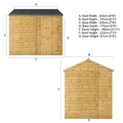 Waltons 8' X 6' Outdoor Tongue & Groove Repositionable Garden Windowless Shiplap Storage Shed 22 Waltons 8' X 6' Outdoor Tongue & Groove Repositionable Garden Windowless Shiplap Storage Shed -PlantHub Shop SI 001 003 0164 Spec20Drawing
