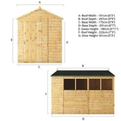 Waltons 10' X 6' Outdoor Tongue & Groove Repositionable Garden Shiplap Storage Shed 24 Waltons 10' X 6' Outdoor Tongue & Groove Repositionable Garden Shiplap Storage Shed -PlantHub Shop SI 001 003 0165 10x620Apex20Spec Drawing