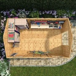 Waltons 16' X 10' Outdoor Premium Shiplap Tongue & Groove Apex Roof Garden Storage Workshop Shed -PlantHub Shop SI 001 004 0099 16x10 Shiplap TG Workshop Mercia Garden 2 Aerial
