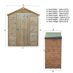 Waltons 3' X 5' Outdoor Windowless Shiplap Tongue & Groove Apex Roof Garden Storage Shed 13 Waltons 3' X 5' Outdoor Windowless Shiplap Tongue & Groove Apex Roof Garden Storage Shed -PlantHub Shop SI 001 004 0122 Spec Drawing