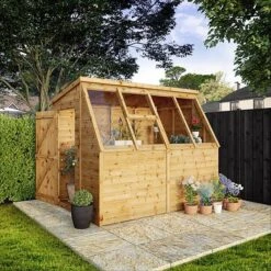 Waltons 8 X 6 Shiplap Single Door Potting Shed Wooden Greenhouse 15 Waltons 8 X 6 Shiplap Single Door Potting Shed Wooden Greenhouse -PlantHub Shop SI 001 004 0126 DT 8x6 Premium Potting Shed W5 MainDO