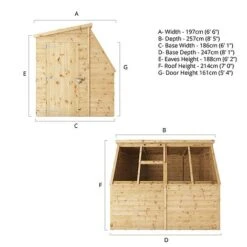 Waltons 8 X 6 Shiplap Single Door Potting Shed Wooden Greenhouse 24 Waltons 8 X 6 Shiplap Single Door Potting Shed Wooden Greenhouse -PlantHub Shop SI 001 004 0126 Spec Drawing