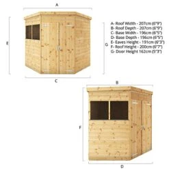 Waltons 7' X 7' Outdoor Shiplap Tongue & Groove Flat Roof Garden Corner Storage Shed 20 Waltons 7' X 7' Outdoor Shiplap Tongue & Groove Flat Roof Garden Corner Storage Shed -PlantHub Shop SI 001 004 0127 7x7 Shiplap Corner Shed Spec Drawing 01