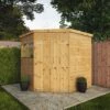 Waltons 7' X 7' Outdoor Shiplap Tongue & Groove Flat Roof Garden Corner Storage Shed -PlantHub Shop SI 001 004 0127 7x7 Shiplap Corner Shed W5 MainDC