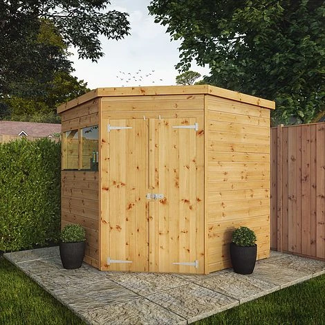 Waltons 7' X 7' Outdoor Shiplap Tongue & Groove Flat Roof Garden Corner Storage Shed 3 Waltons 7' X 7' Outdoor Shiplap Tongue & Groove Flat Roof Garden Corner Storage Shed