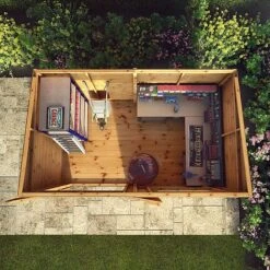 Waltons 10 X 6 Premium Shiplap Tongue And Groove Pent Roof Garden Storage Shed -PlantHub Shop SI 001 004 0128 10x6 Premium Shiplap Pent MG2D Aerial3