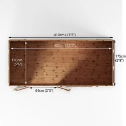 Waltons 14' X 6' Premium Shiplap Pent Roof Garden Shed -PlantHub Shop SI 001 004 0130 14x6 Premium Shiplap Pent Floor Plan1