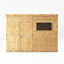 Waltons 10' X 8' Premium Shiplap Pent Roof Garden Shed -PlantHub Shop SI 001 004 0131 10x8 Premium Shiplap Pent Front