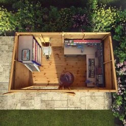 Waltons 10' X 8' Premium Shiplap Pent Roof Garden Shed -PlantHub Shop SI 001 004 0131 10x8 Premium Shiplap Pent MG2D Aerial