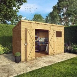 Waltons 12' X 8' Premium Shiplap Pent Roof Garden Shed -PlantHub Shop SI 001 004 0132 12x8 Premium Shiplap Pent MG2D MainDO