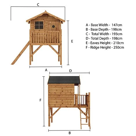 Waltons 5' X 5' Children's Tulip Playhouse With Tower 7 Waltons 5' X 5' Children's Tulip Playhouse With Tower - Image 5