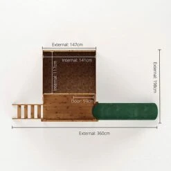 Waltons 5' X 5' Children's Tulip Playhouse With Tower & Slide -PlantHub Shop SI 002 001 0007 Tulip Playhouse Tower Slide Floor Plan