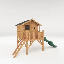 Waltons 5' X 5' Children's Tulip Playhouse With Tower & Slide -PlantHub Shop SI 002 001 0007 Tulip Playhouse Tower Slide Perspective Studio