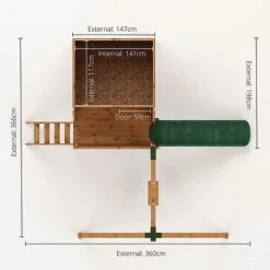 Waltons 5' X 5' Children's Tulip Playhouse With Tower & Activity Set -PlantHub Shop SI 002 001 0008 Tulip Playhouse Tower and Slide Activity Floor Plan 300dpi