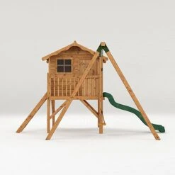 Waltons 5' X 5' Children's Tulip Playhouse With Tower & Activity Set -PlantHub Shop SI 002 001 0008 Tulip Playhouse Tower and Slide Activity Front Studio 300dpi