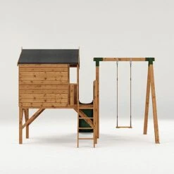 Waltons 5' X 5' Children's Tulip Playhouse With Tower & Activity Set -PlantHub Shop SI 002 001 0008 Tulip Playhouse Tower and Slide Activity Side Studio 300dpi