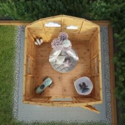 Waltons 6 X 6 Honeypot Dutch Barn Wooden Shiplap Tongue And Groove Garden Playhouse -PlantHub Shop SI 002 001 0009 Dutch Barn Playhouse M4 Aerial