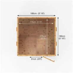 Waltons 6 X 6 Honeypot Dutch Barn Wooden Shiplap Tongue And Groove Garden Playhouse -PlantHub Shop SI 002 001 0009 Floor Plan